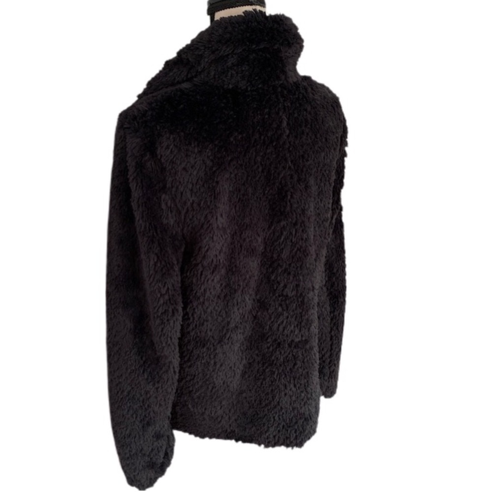 KENNETH COLE NEW YORK Notch Collar Black Faux Fur - Picture 4 of 7